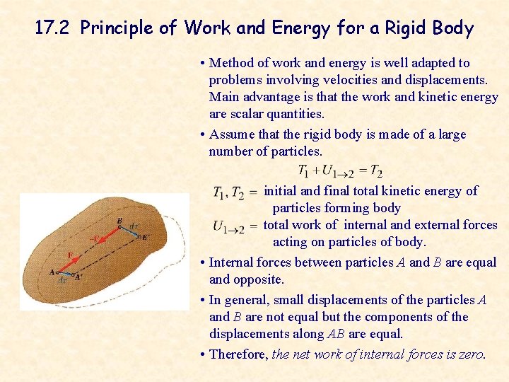 17. 2 Principle of Work and Energy for a Rigid Body • Method of