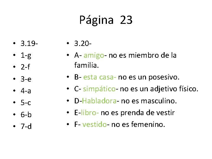 Página 23 • • 3. 191 -g 2 -f 3 -e 4 -a 5