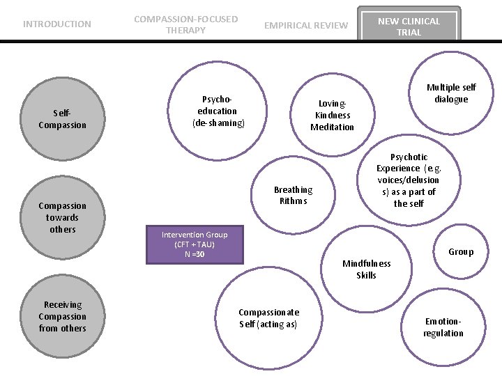 INTRODUCTION Self. Compassion towards others Receiving Compassion from others COMPASSION-FOCUSED THERAPY EMPIRICAL REVIEW Psychoeducation