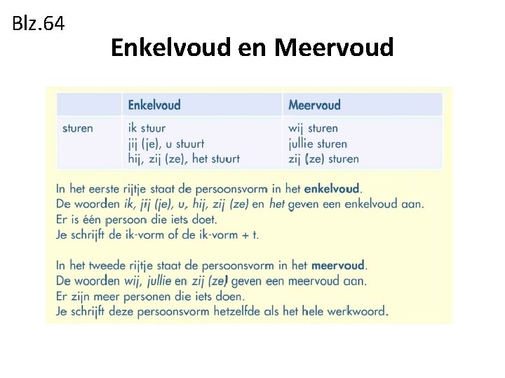 Blz. 64 Enkelvoud en Meervoud 