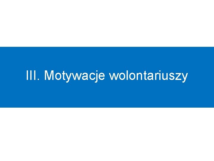 III. Motywacje wolontariuszy 