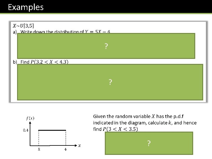 Examples ? ? ? Examples ? ? ?