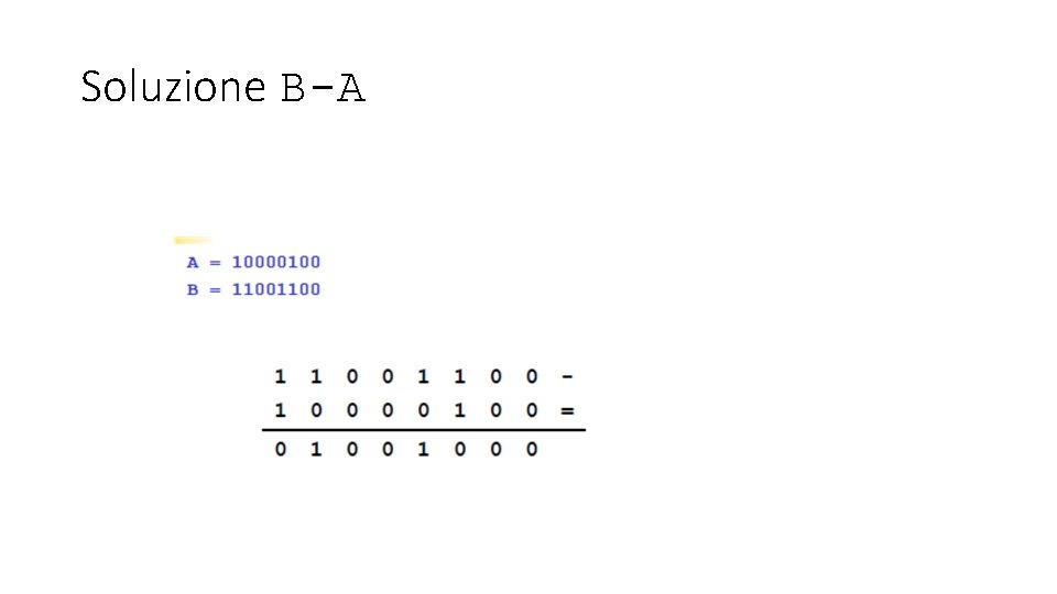 Soluzione B-A Soluzione B-A