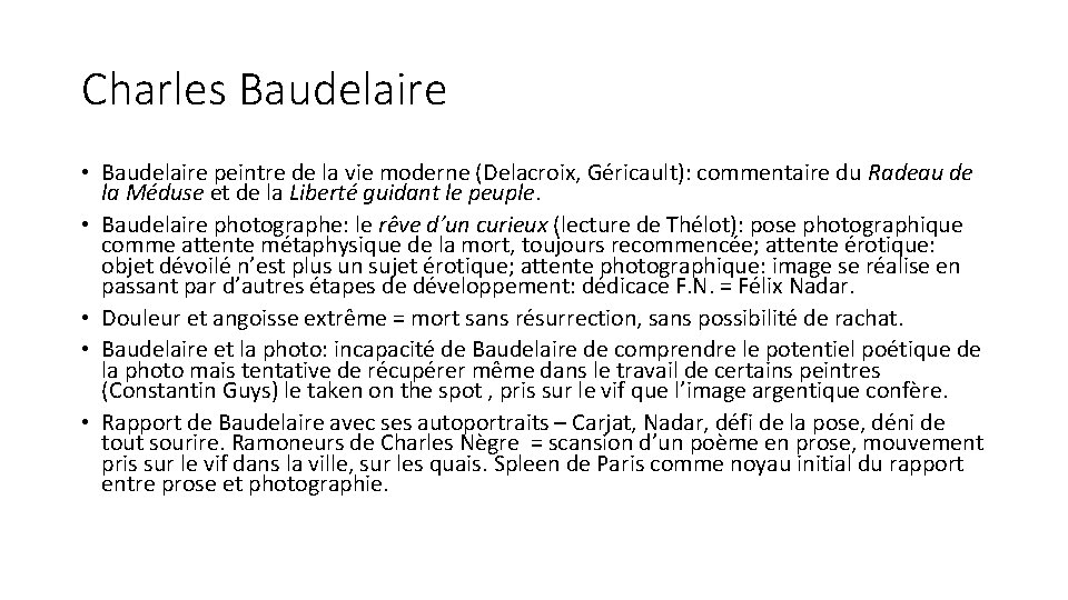 Charles Baudelaire • Baudelaire peintre de la vie moderne (Delacroix, Géricault): commentaire du Radeau