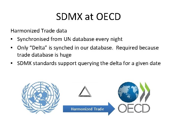 SDMX at OECD Harmonized Trade data • Synchronised from UN database every night •