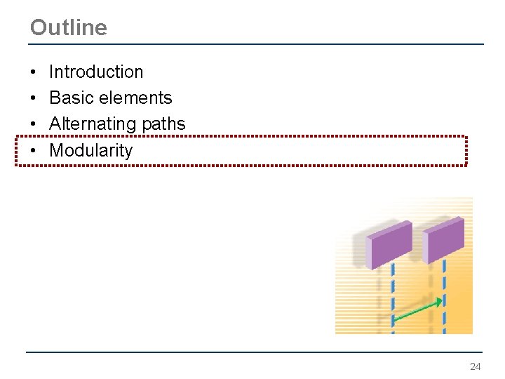 Outline • • Introduction Basic elements Alternating paths Modularity 24 Outline • • Introduction Basic elements Alternating paths Modularity 24