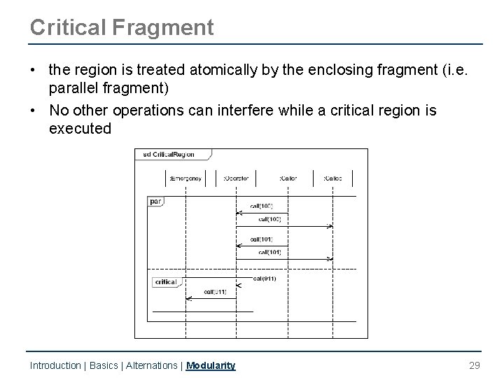 Critical Fragment • the region is treated atomically by the enclosing fragment (i. e. Critical Fragment • the region is treated atomically by the enclosing fragment (i. e.