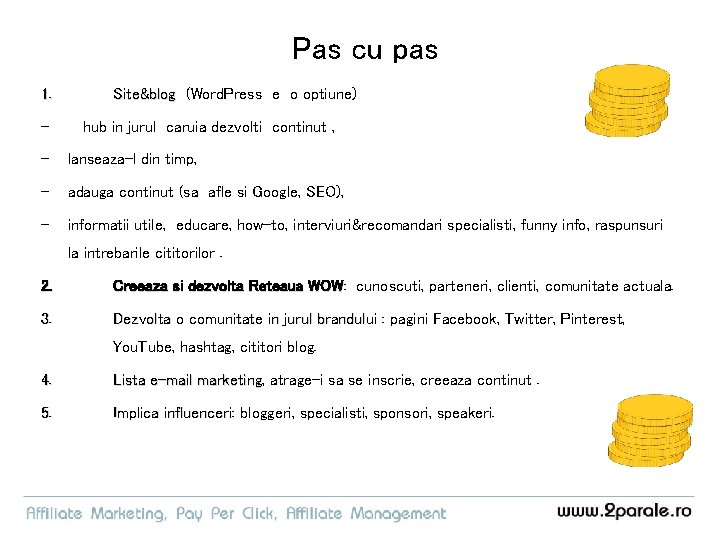 Pas cu pas 1. - Site&blog (Word. Press e o optiune) hub in jurul