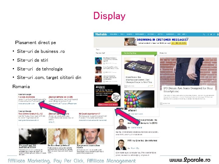 Display Plasament direct pe • Site-uri de business. ro • Site-uri de stiri •
