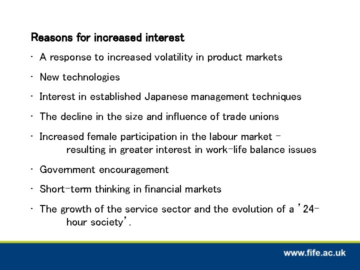 Reasons for increased interest • A response to increased volatility in product markets •