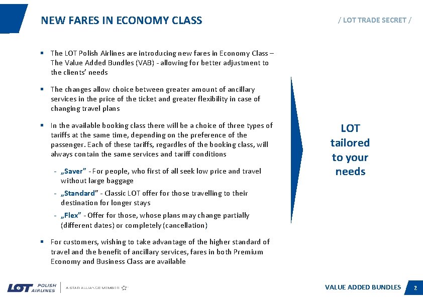 NEW FARES IN ECONOMY CLASS / LOT TRADE SECRET / § The LOT Polish