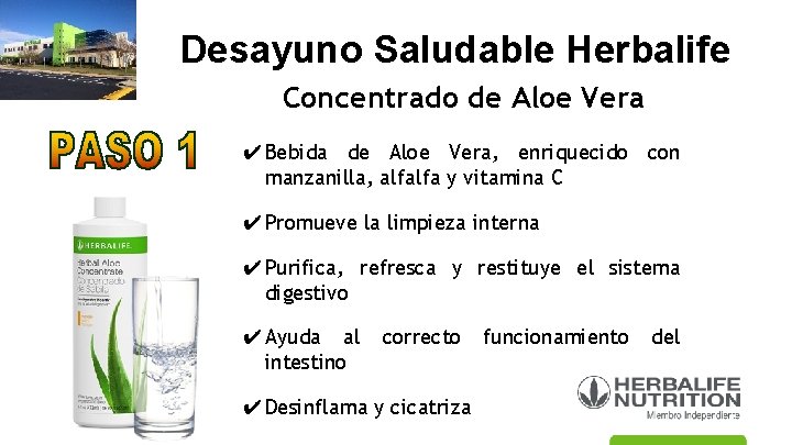 Desayuno Saludable Herbalife Concentrado de Aloe Vera ✔ Bebida de Aloe Vera, enriquecido con