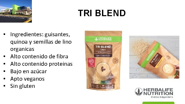 TRI BLEND • Ingredientes: guisantes, quinoa y semillas de lino organicas • Alto contenido