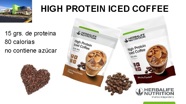 HIGH PROTEIN ICED COFFEE 15 grs. de proteina 80 calorias no contiene azúcar 