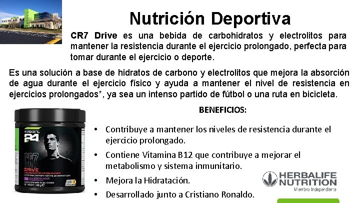 Nutrición Deportiva CR 7 Drive es una bebida de carbohidratos y electrolitos para mantener