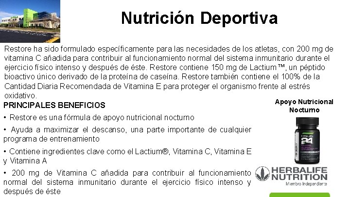 Nutrición Deportiva Restore ha sido formulado específicamente para las necesidades de los atletas, con