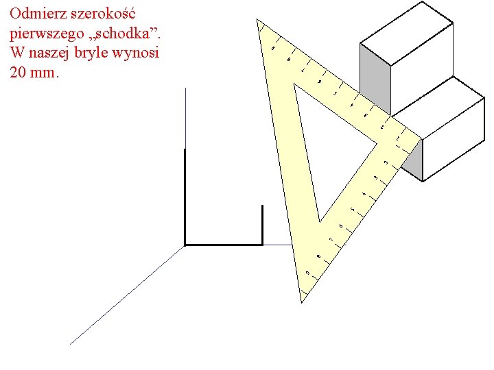 9 8 7 6 5 4 3 2 1 1 Odmierz szerokość pierwszego „schodka”.