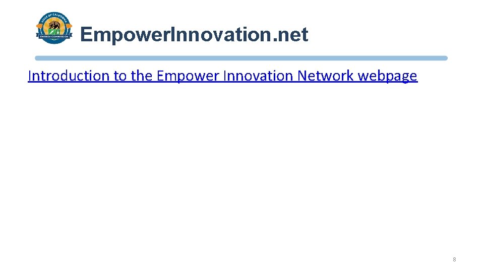 Empower. Innovation. net Introduction to the Empower Innovation Network webpage 8 