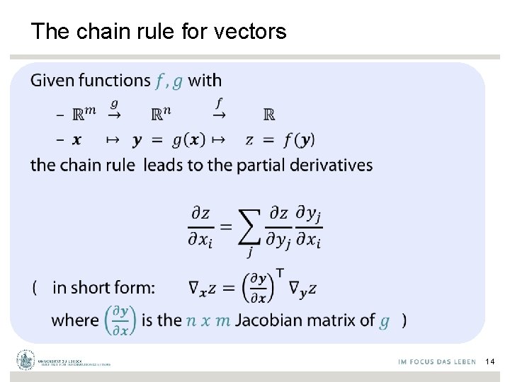 The chain rule for vectors • 14 