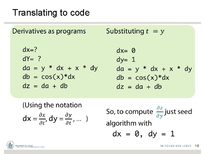 Translating to code • • 18 