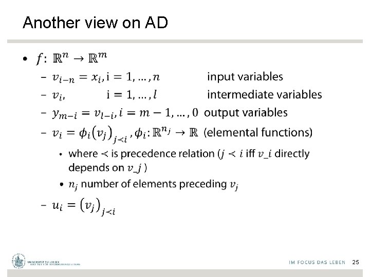 Another view on AD • 25 