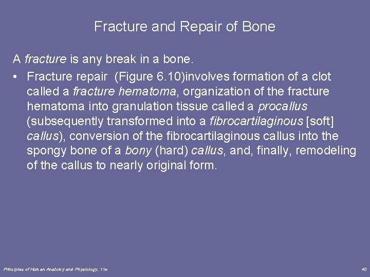 Fracture and Repair of Bone A fracture is any break in a bone. •