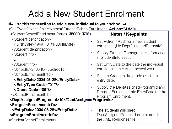 Add a New Student Enrolment <!– Use this transaction to add a new individual