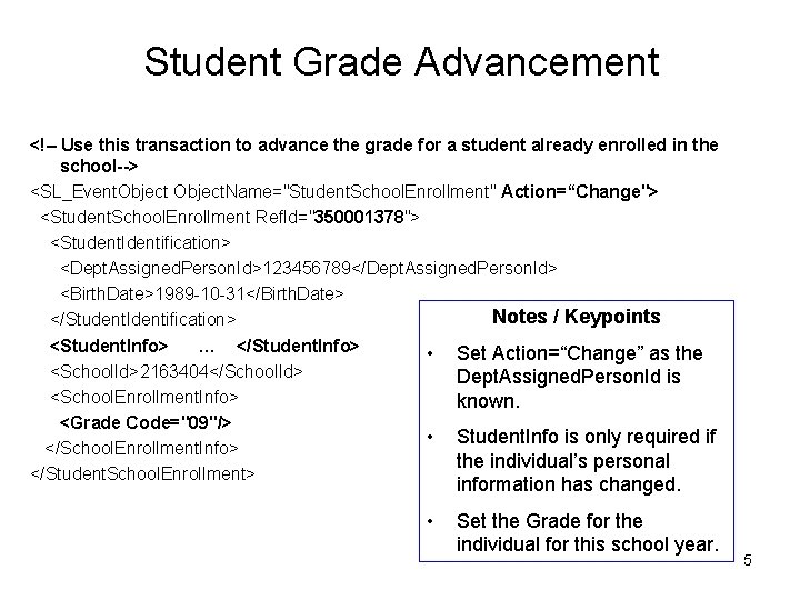 Student Grade Advancement <!– Use this transaction to advance the grade for a student