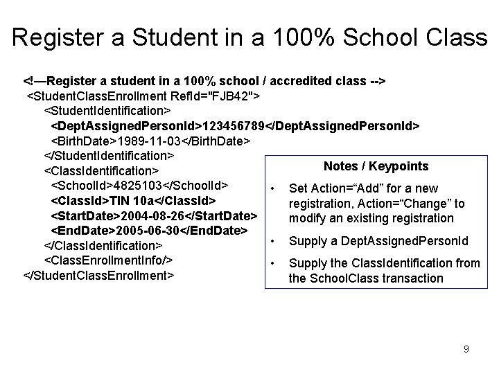 Register a Student in a 100% School Class <!—Register a student in a 100%