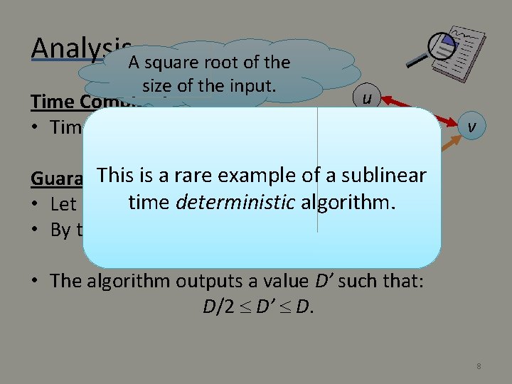 Analysis. A square root of the size of the input. Time Complexity • Time