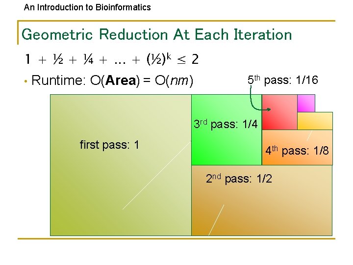 An Introduction to Bioinformatics Geometric Reduction At Each Iteration 1 + ½ + ¼