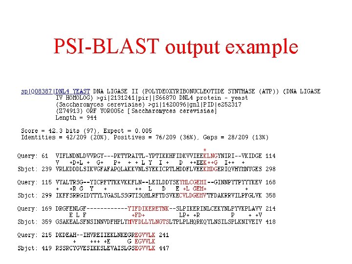 PSI-BLAST output example 