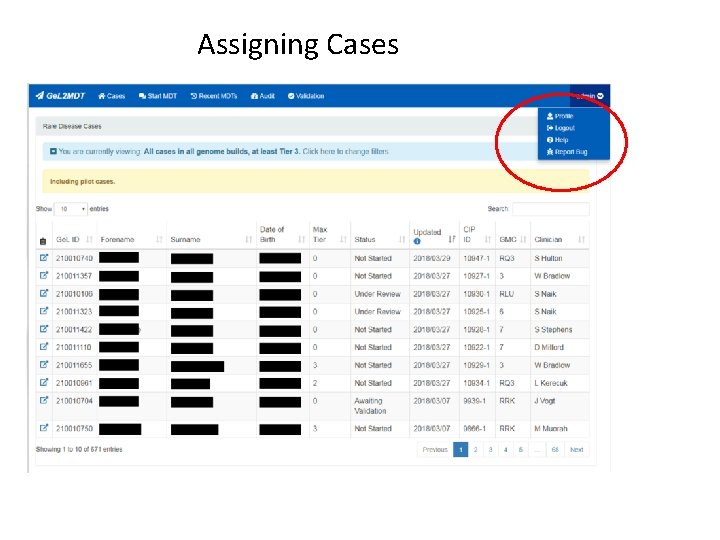 Assigning Cases 