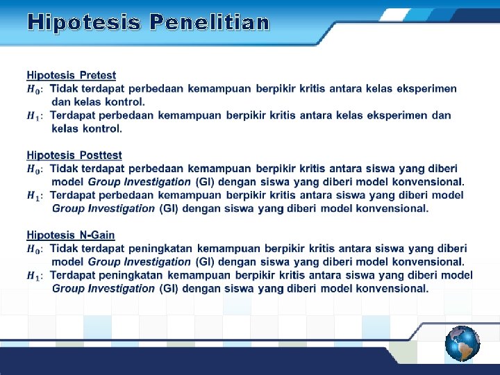 Hipotesis Penelitian 