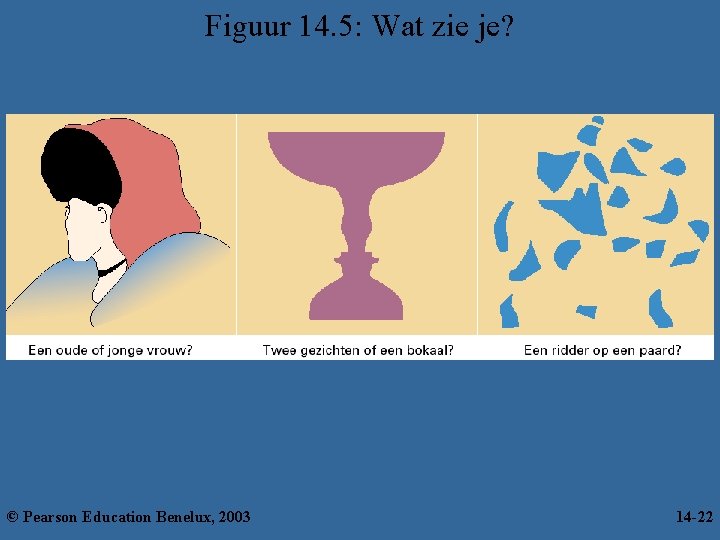 Figuur 14. 5: Wat zie je? © Pearson Education Benelux, 2003 14 -22 22