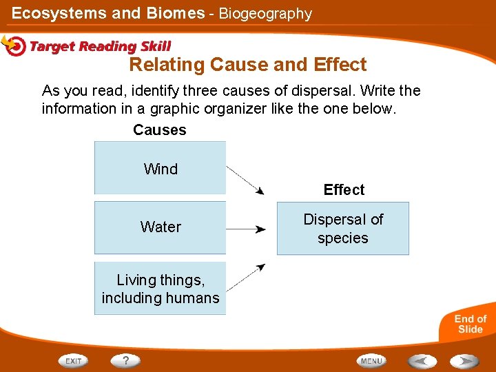 Ecosystems and Biomes - Biogeography Relating Cause and Effect As you read, identify three