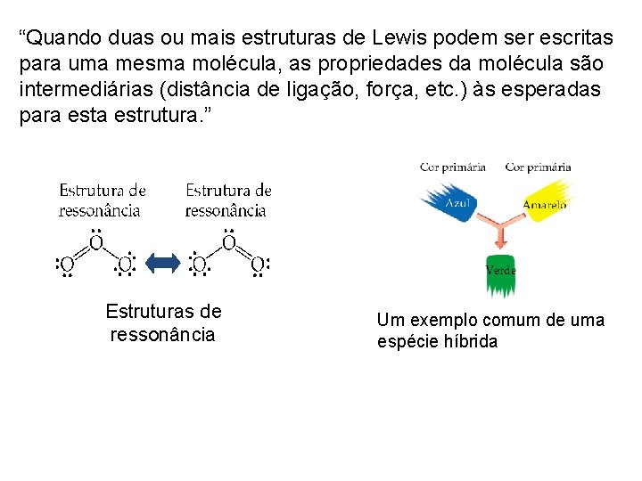 “Quando duas ou mais estruturas de Lewis podem ser escritas para uma mesma molécula,