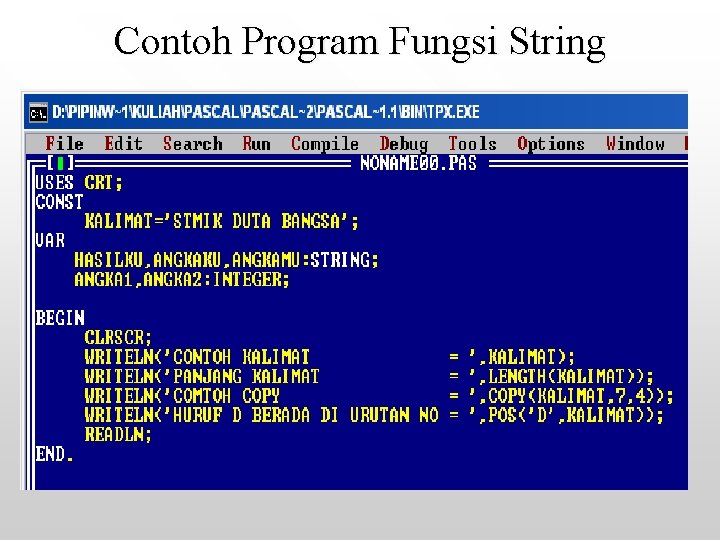 Contoh Program Fungsi String 