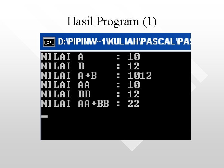 Hasil Program (1) 