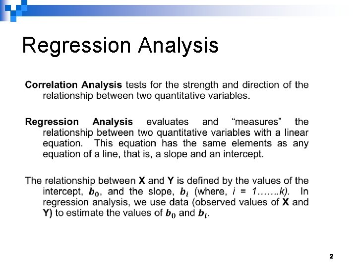 Regression Analysis 2 