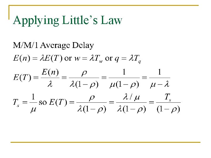 Applying Little’s Law 