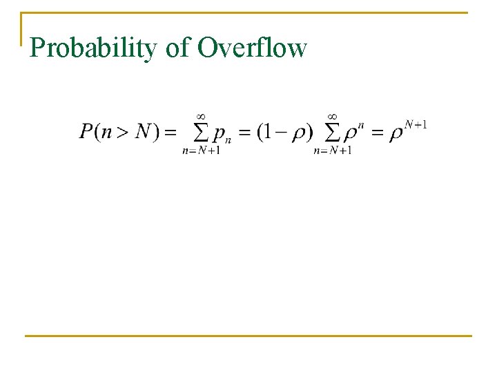 Probability of Overflow 