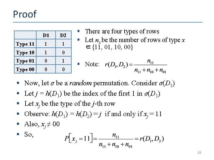 Proof D 1 D 2 Type 11 1 1 Type 10 1 0 Type