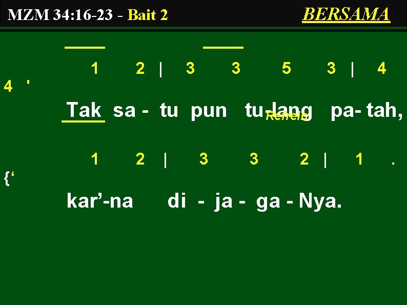 BERSAMA MZM 34: 16 -23 - Bait 2 1 2 | 3 3 5