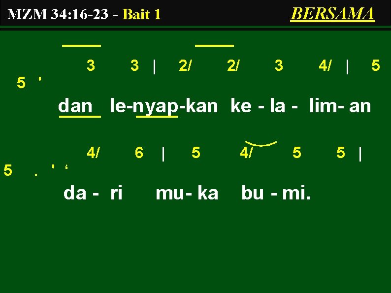 BERSAMA MZM 34: 16 -23 - Bait 1 3 3 | 2/ 2/ 3