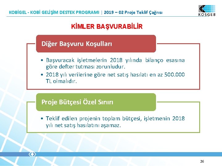 KOBİGEL - KOBİ GELİŞİM DESTEK PROGRAMI | 2019 – 02 Proje Teklif Çağrısı KİMLER