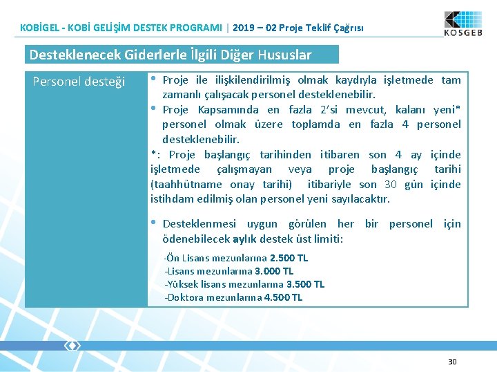 KOBİGEL - KOBİ GELİŞİM DESTEK PROGRAMI | 2019 – 02 Proje Teklif Çağrısı Desteklenecek