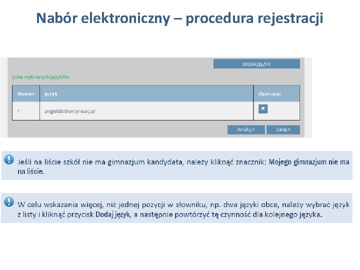 Nabór elektroniczny – procedura rejestracji 