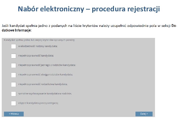 Nabór elektroniczny – procedura rejestracji 