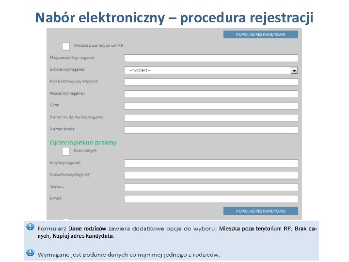 Nabór elektroniczny – procedura rejestracji 